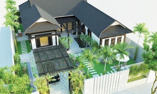 Mẫu nhà chữ u 4 phòng ngủ mái nhật Thiết kế hiện đại và tiện nghi 2 phunhanphat vn 201